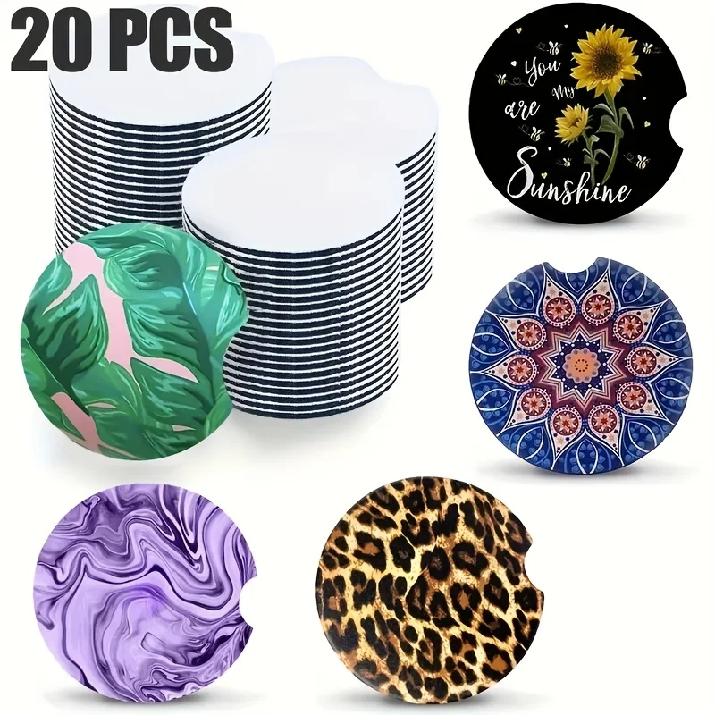 20pcs Sublimated Blank Car Coa - đánh giá và giá Coaster Sublimation Blank