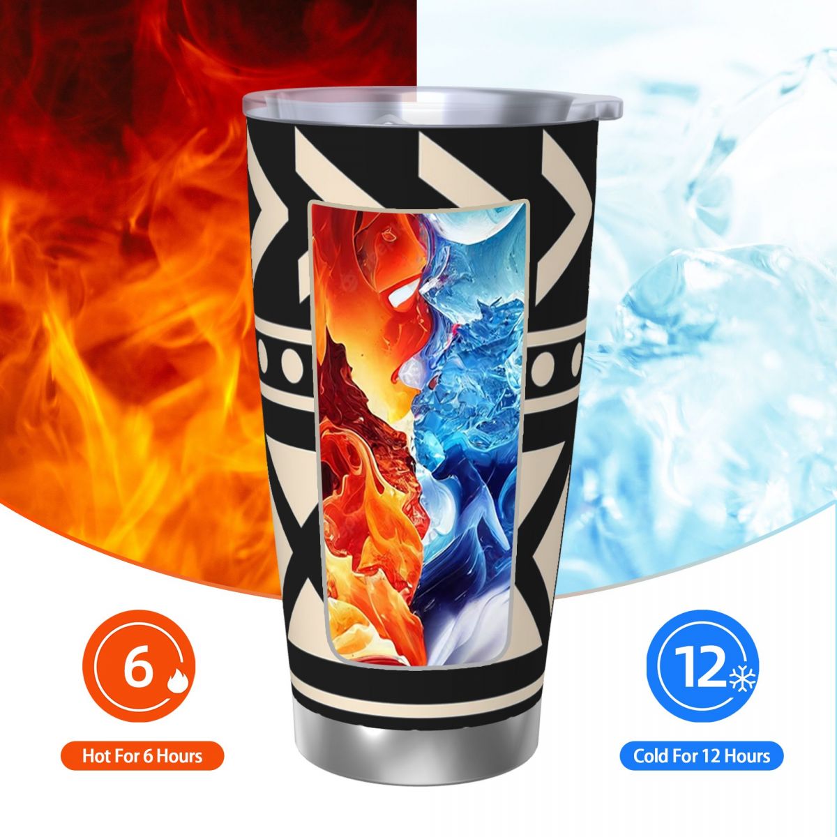 African Mud Cloth Black And Wh - đánh giá và giá Tumbler 20Oz White