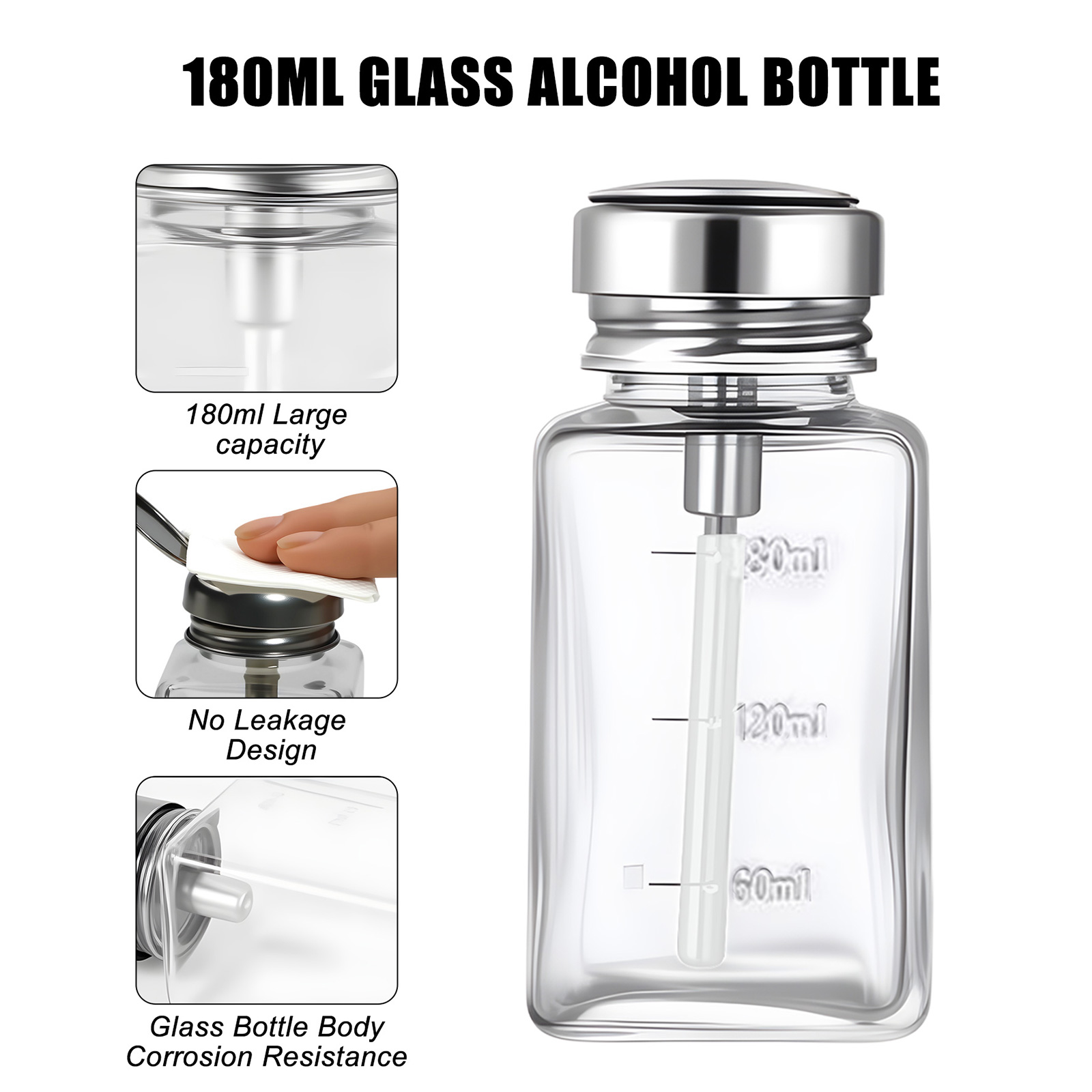 180ml Nail Glass Bottle Press  - đánh giá và giá Water Bottle Blank