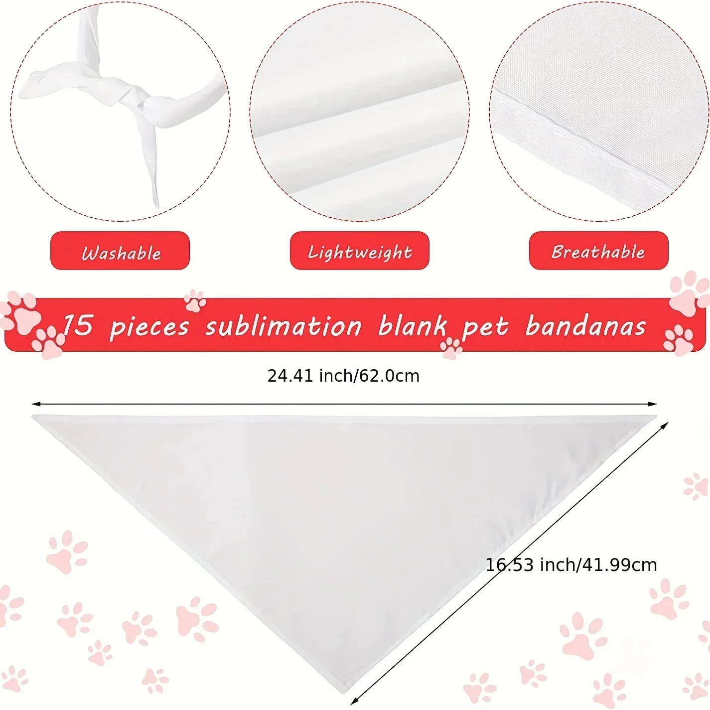 30pcs White Polyester Blank Do - đánh giá và giá Bandana Blank White