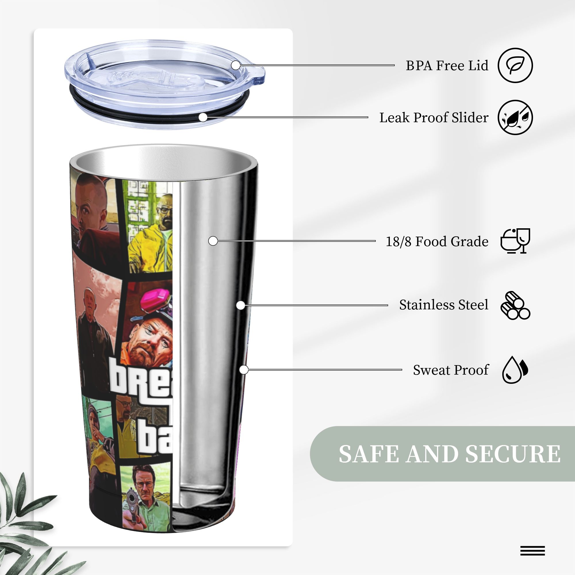 Breaking Bad Walter White Post - đánh giá và giá Tumbler 20Oz White