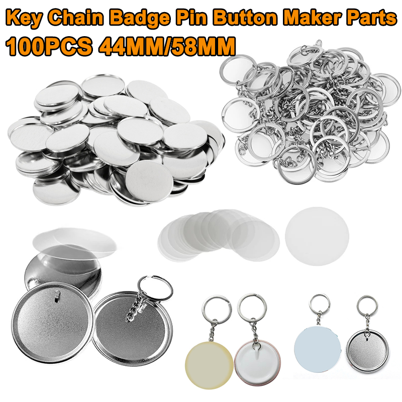 100PCS 44MM 58MM Plastic Metal - đánh giá và giá Button Badge Blank