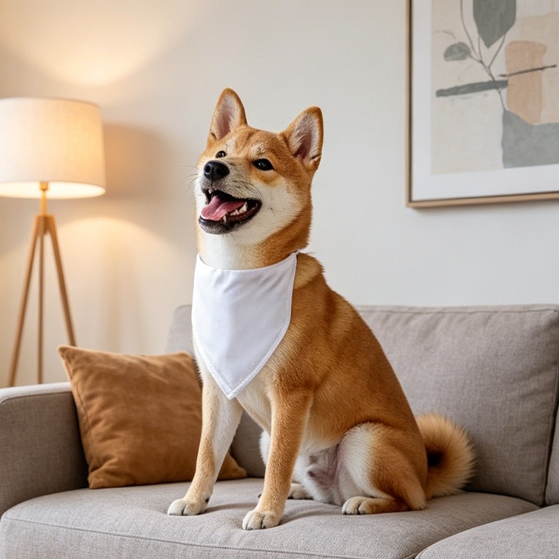 White Dog Bandana Scarf Triang - đánh giá và giá Bandana Blank White