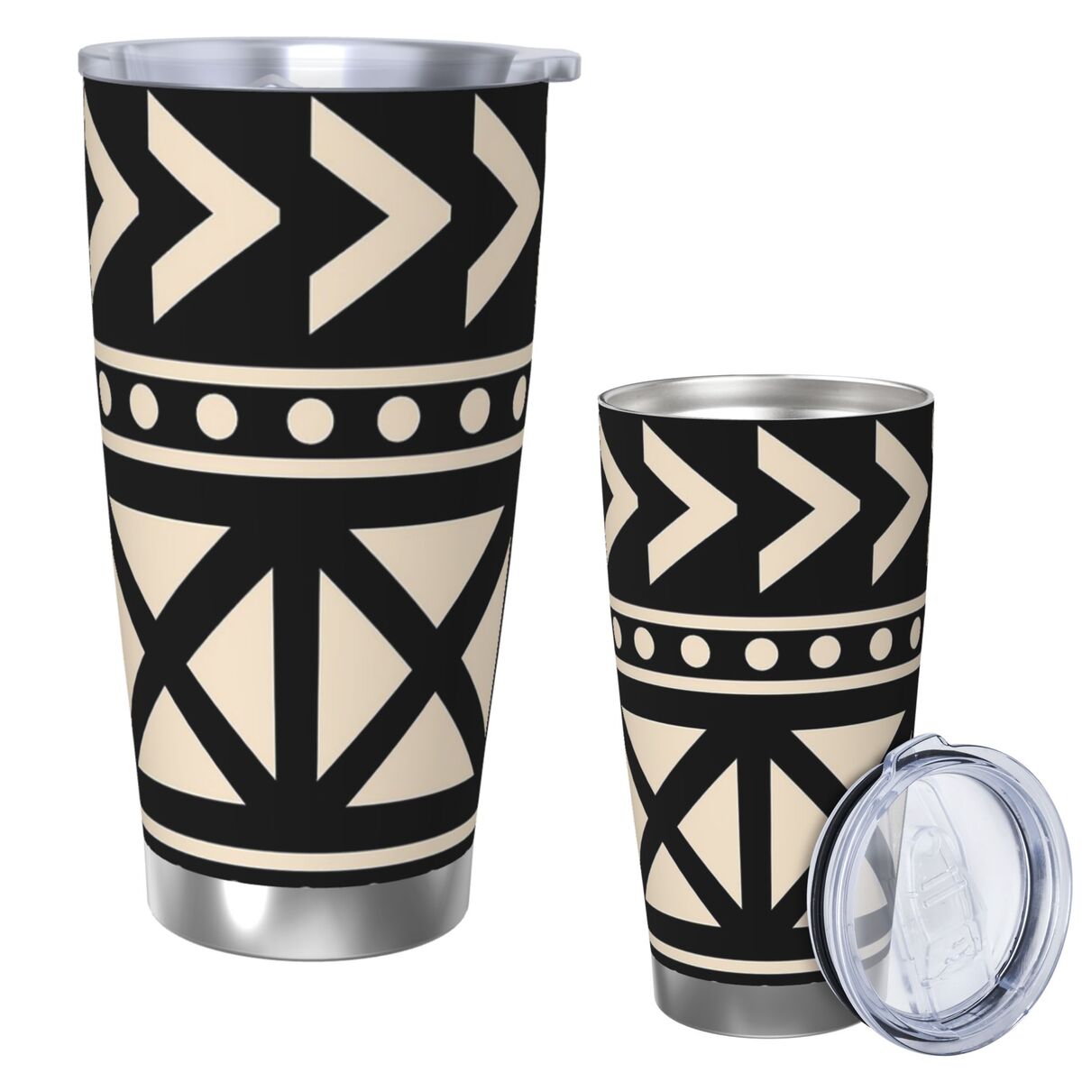 African Mud Cloth Black And Wh - đánh giá và giá Tumbler 20Oz White