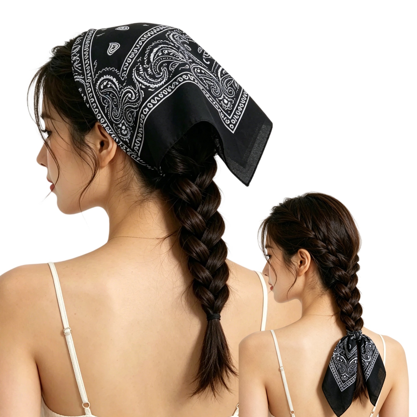 1/2/4/10pcs Hip Hop Cowboy Pai - đánh giá và giá Bandana Blank White