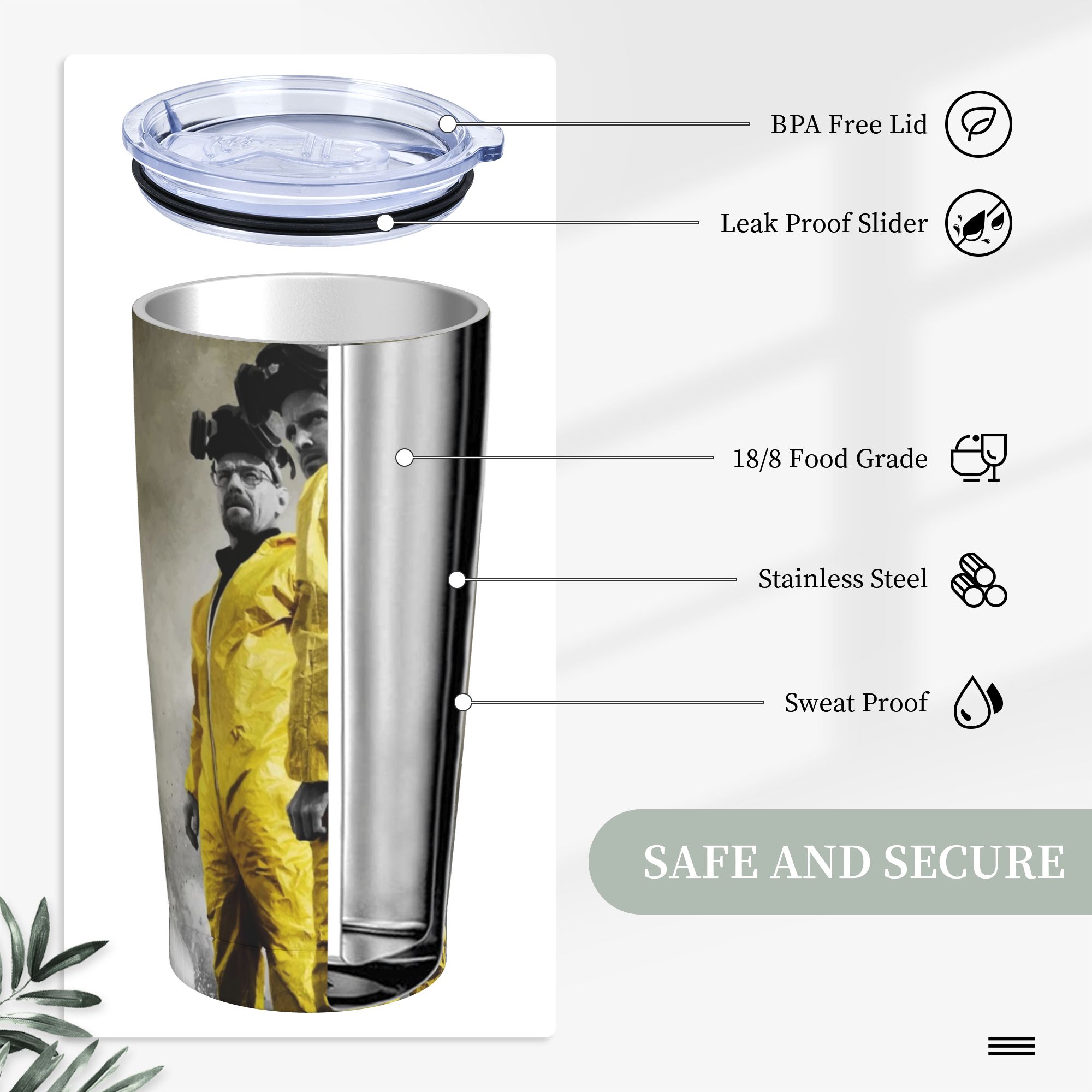 Breaking Bad Tumbler Vacuum In - đánh giá và giá Tumbler 20Oz White