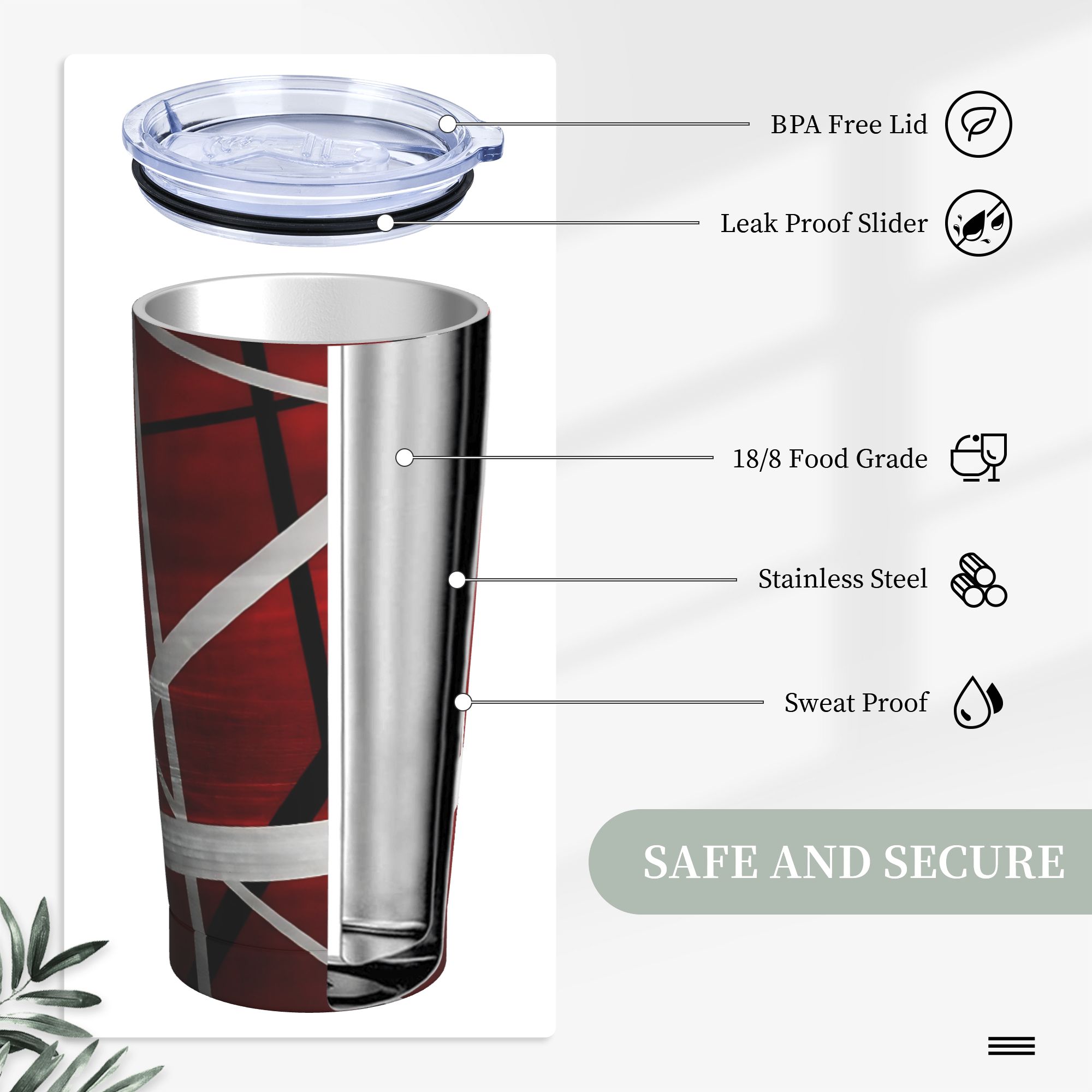 V-Van Halens Red Black White T - đánh giá và giá Tumbler 20Oz White