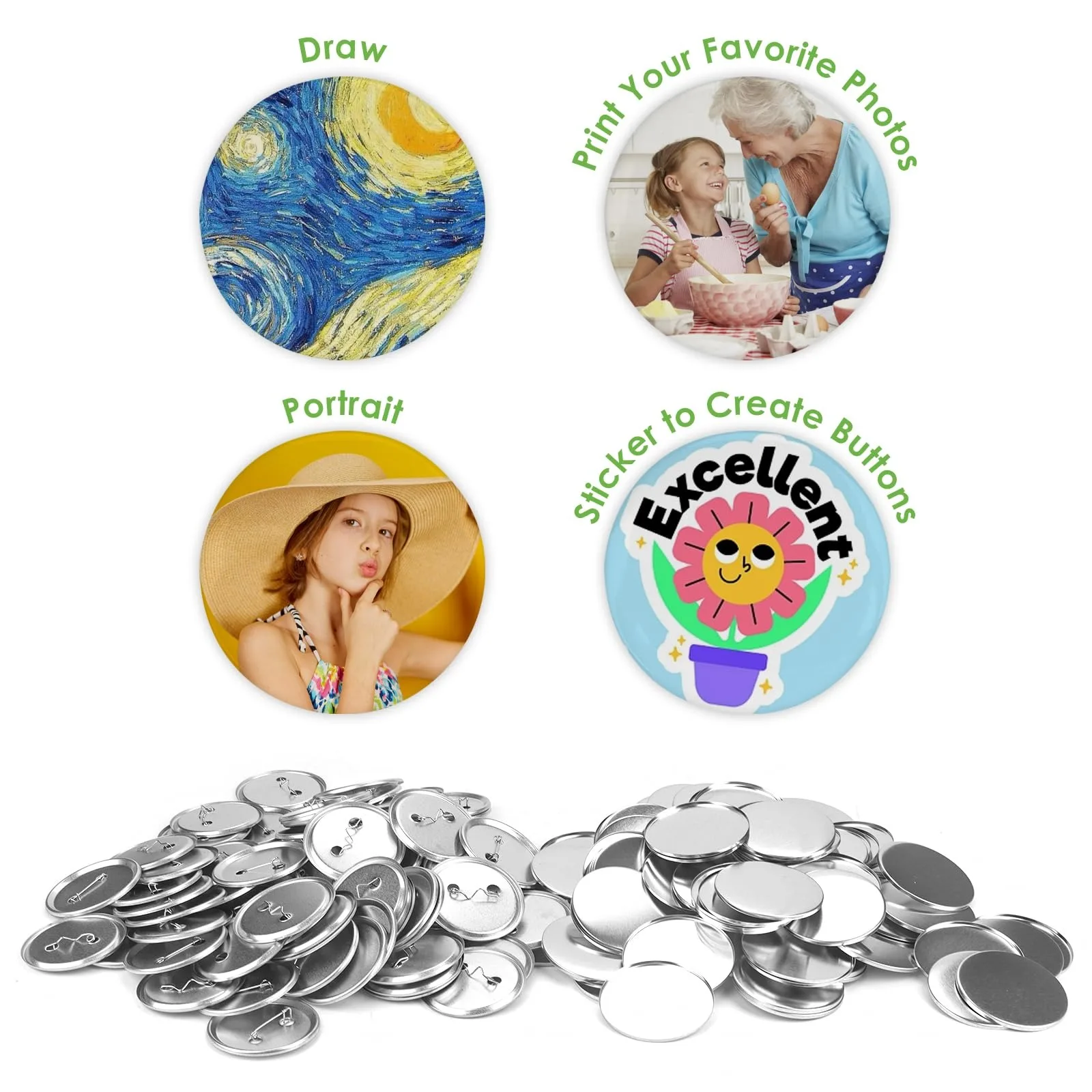 100PCS Blank Button Making Sup - đánh giá và giá Button Badge Blank