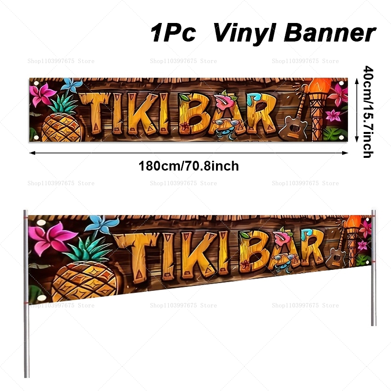 Tiki Bar Banner Tropical Hawai - đánh giá và giá Yard Sign Blank