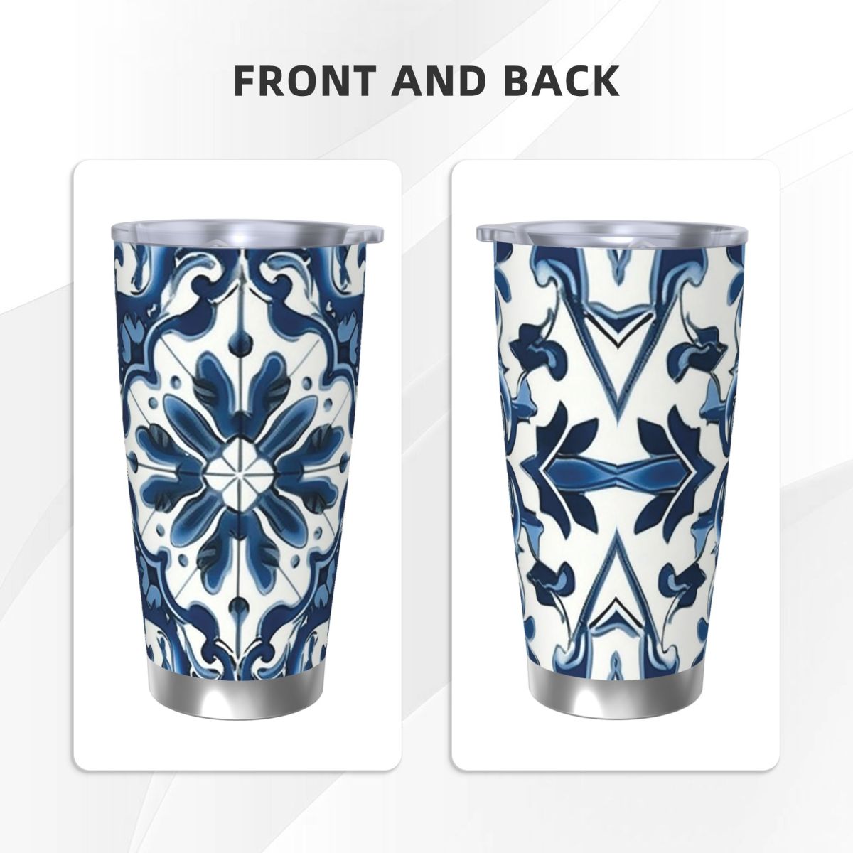 Blue And White Majolica Patter - đánh giá và giá Tumbler 20Oz White