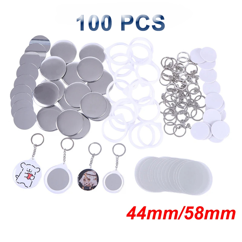 New 100PCS Key Ring Mirror Bla - đánh giá và giá Button Badge Blank