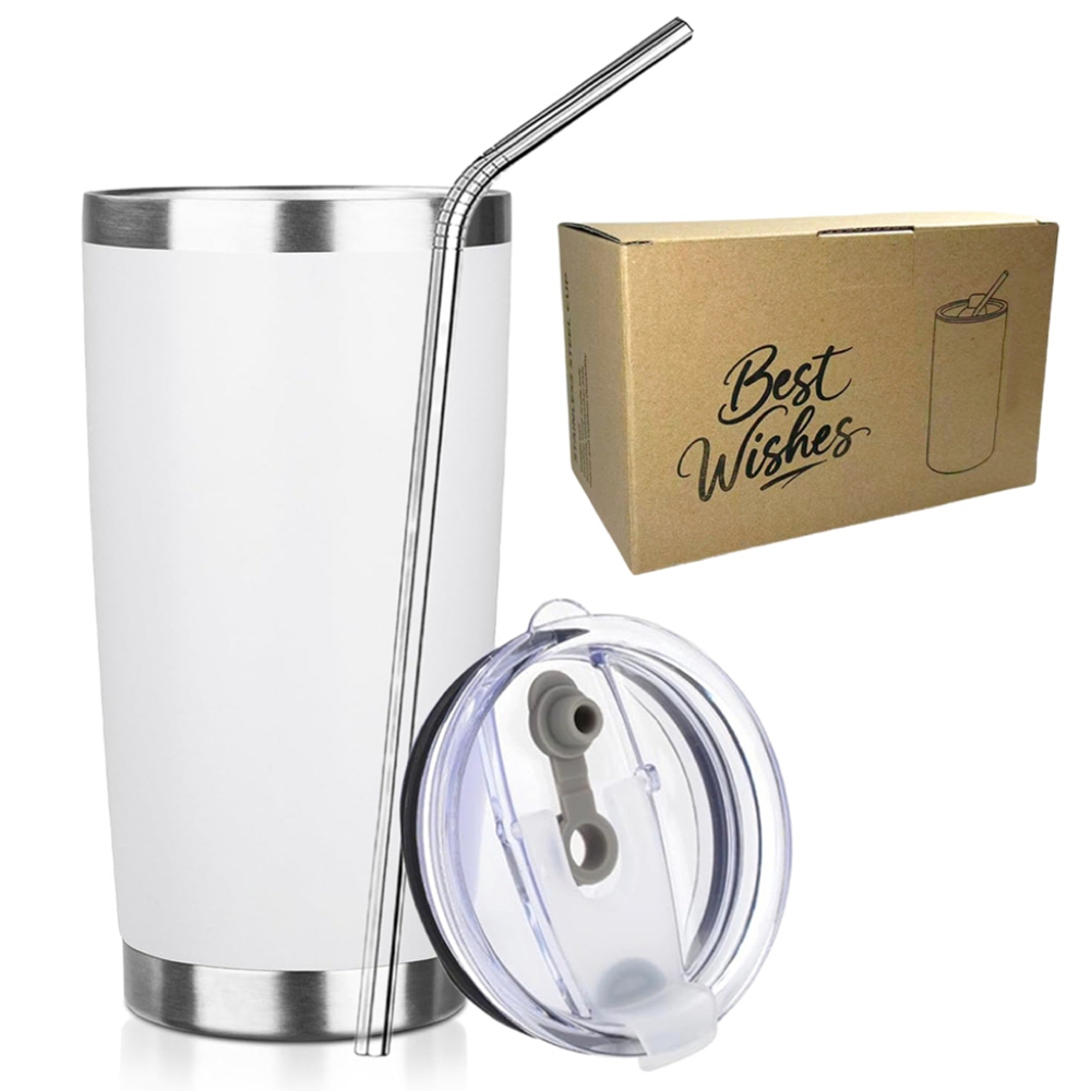 20oz Tumbler Mug with Lid and  - đánh giá và giá Tumbler 20Oz White